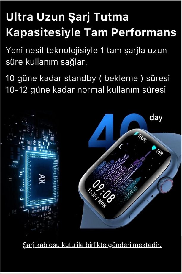 Özel Su Geçirmez 44mm Watch 7 Ios Android Sağlık Sensörlü Bluetooth Aramalı Alarm Akıllı Saat - 3