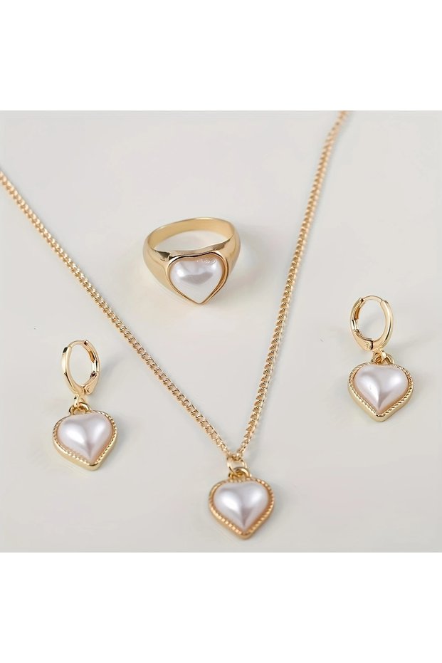 4 Piece Heart Shaped Jewelry Set Set
