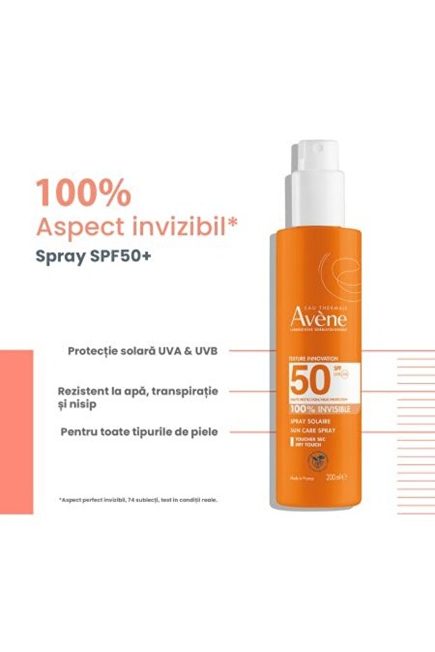 Anti-aging moisturizing body spray with very high sun protection, Avene Solaire SPF50+, 200 ml - 4