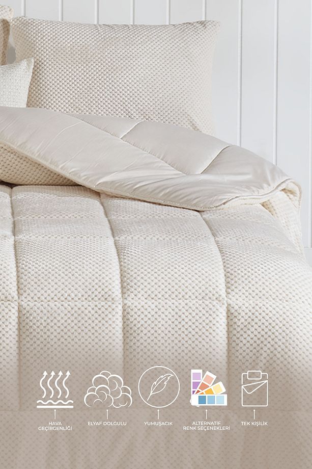 Luis Comfort Set Tek Kişilik (155x215 cm) Krem - 2