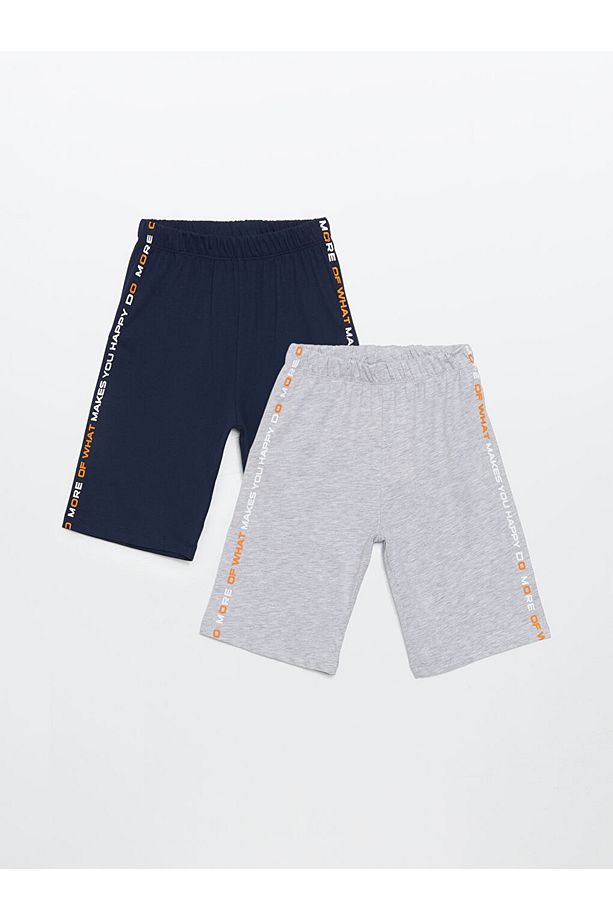 LCW Erkek Çocuk Beli Lastikli Pijama Şort 2'li - 1