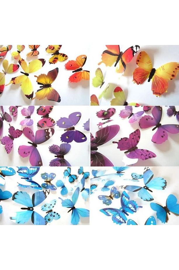 3d Pvc Kelebek Dekoratif 12 Adet - 4