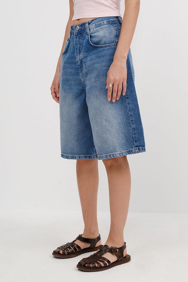Kayış Detaylı Bermuda Denim Şort Ş476-PNİ - 4