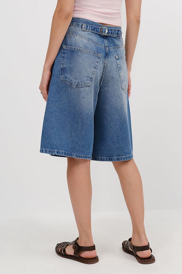 Kayış Detaylı Bermuda Denim Şort Ş476-PNİ - 6