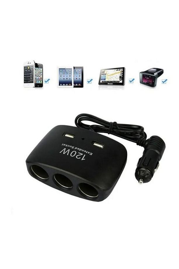 Enerji Soketi Çakmaklık Çoğaltıcı 3 Girişli Çift Usb'li 12v-24v 120w - 4