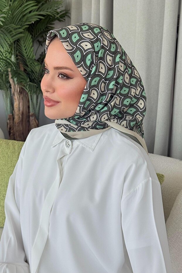 كاريل وشاح منقوش بالنعناع - 4