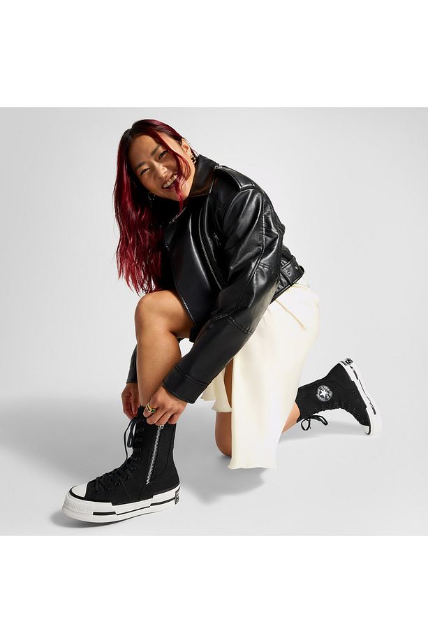 Chuck 70 Plus Unisex Siyah Platform Sneaker - 4