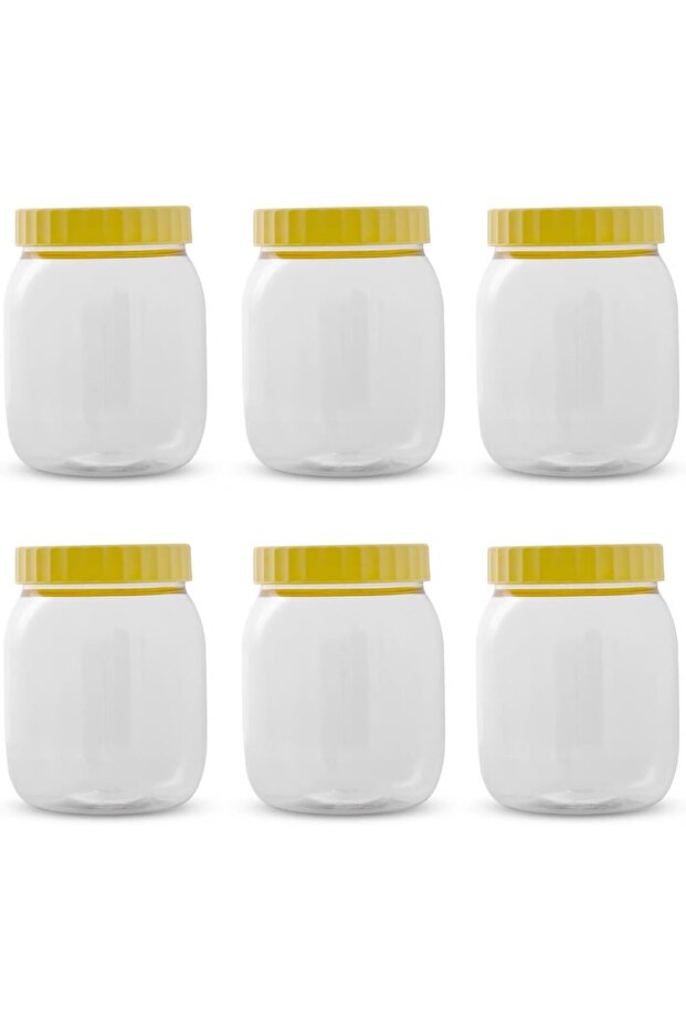 Plastic Storage Jars with Yellow Lids, Bottle Jar Promo,1000ml,Storage Box For Kitchen,Kitch