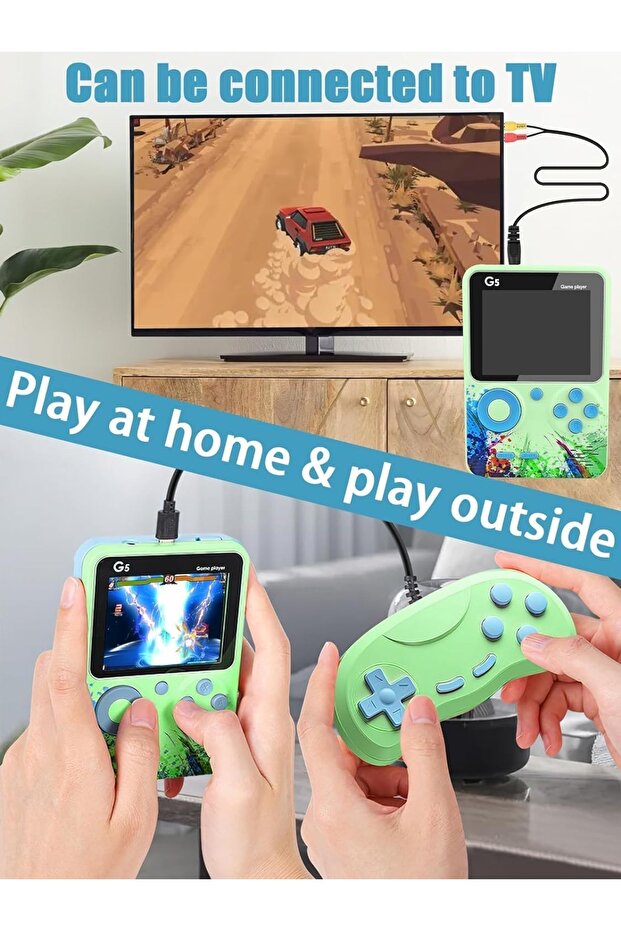 G5 GAME BOX 3" HIGH DEFINTION DIGITAL DISPLAY SCREEN GAME CONSOLE WITH 500+ CLASSIC GAME (GREEN) - 6