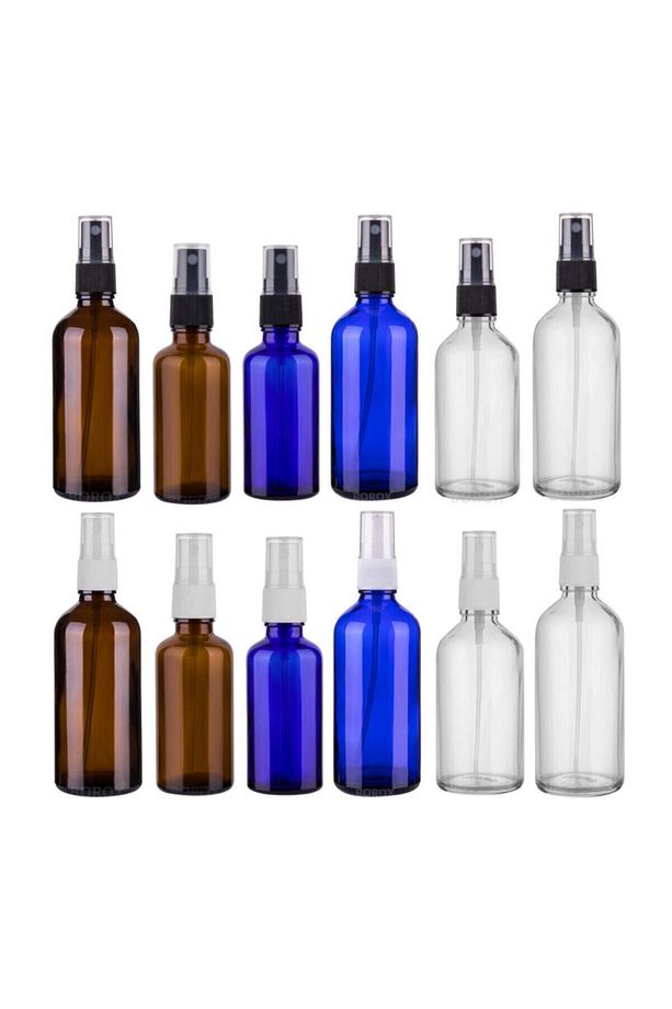 Amber CamSprey Şişesi-siyah Kapak– Cam Fısfıs Şişe-30 Ml- Aromaterapi kolonya Şişesi-10adet - 6