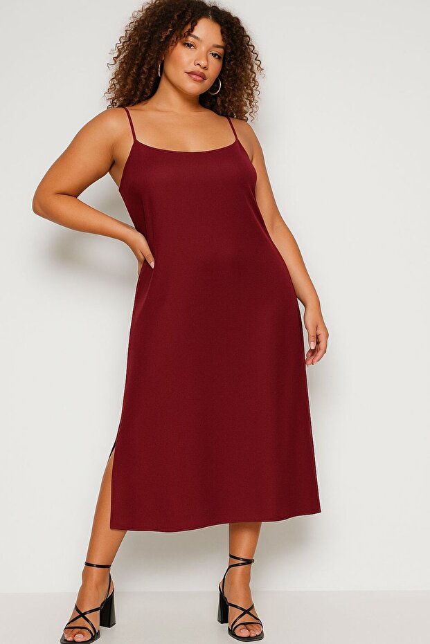 İnce Askılı Modal Elbise - 1