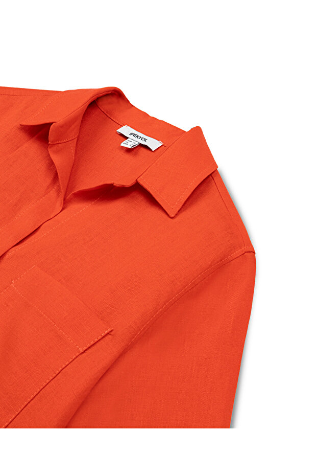 Keten oversize gömlek - 4