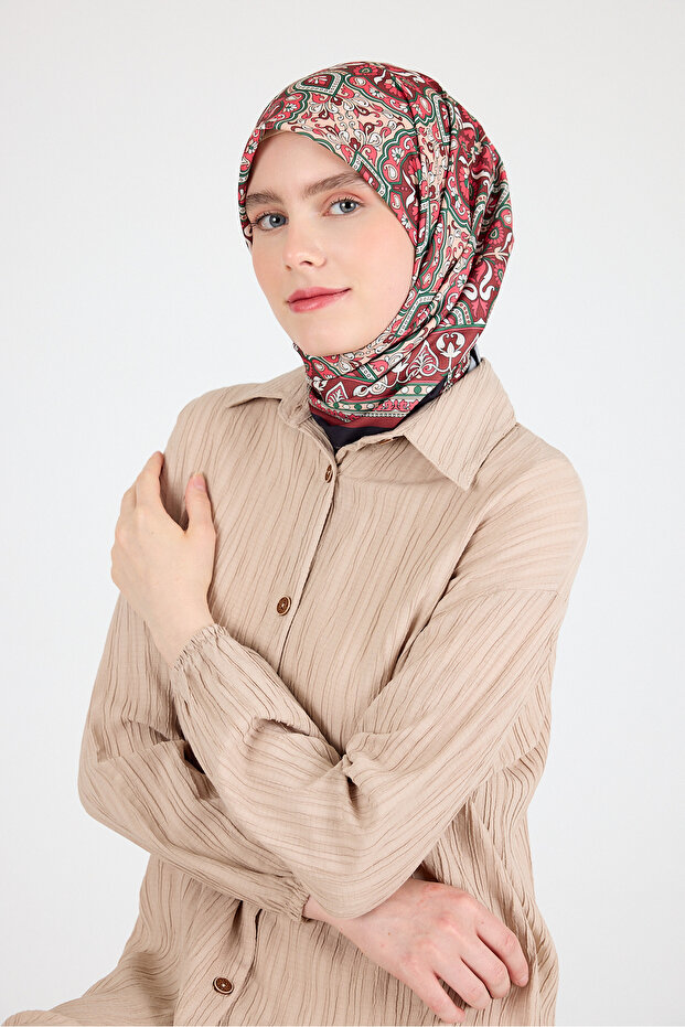 Tile Ethnic Patterned Scarf 3013 - 1