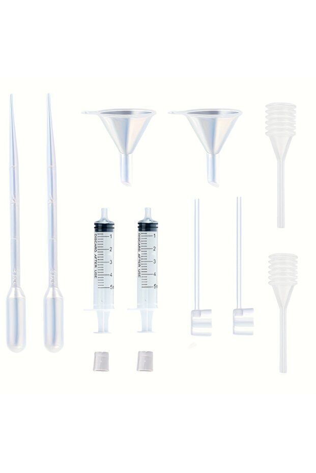 مجموعة موزع العطور البلاستيكية الأخرى المكونة من 12 قطعة - 2 حقنة، 2 ماصة، 2 فاصل عطر، 2 محدب