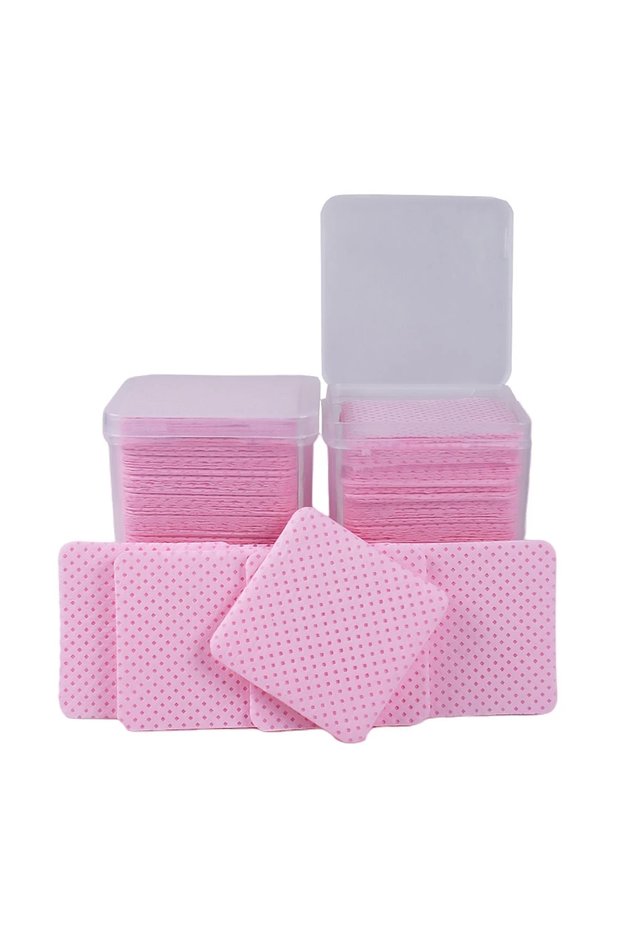 200pcs Pink N box 200pcs Wipes Paper Cotton Eyelash Glue Remover Wipe Mouth Of The Glue Bottle Preve