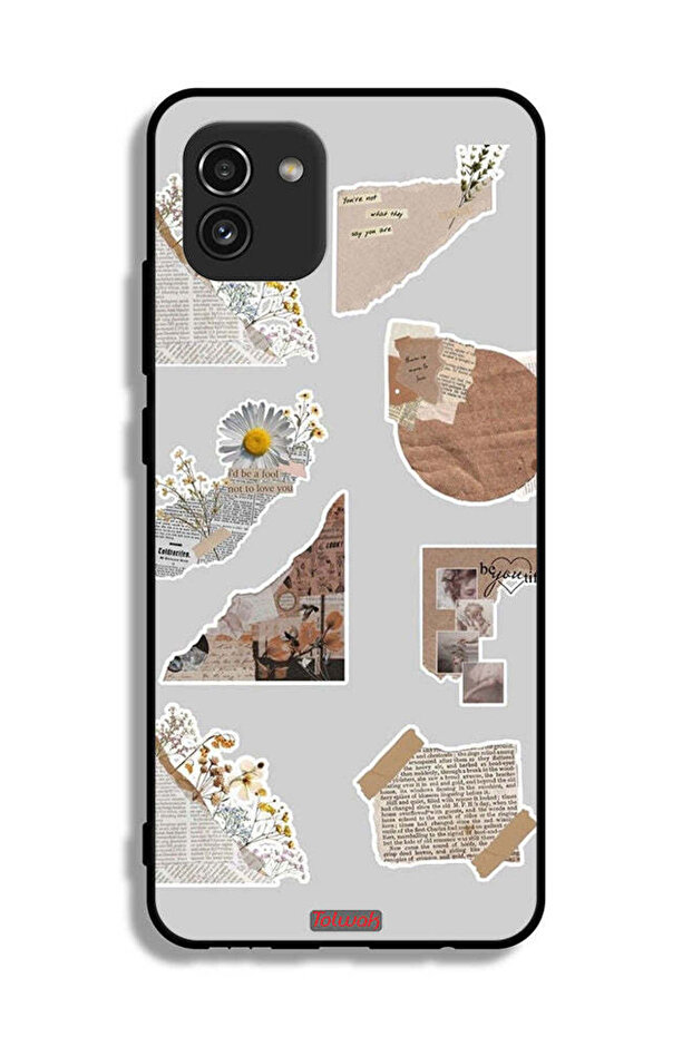 Samsung Galaxy A03 Protective Case Cover Pieces Of Paper Stickers