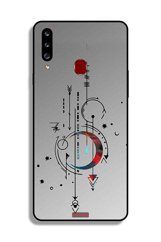 Samsung Galaxy A20s Protective Case Cover Moon And Arrows Art Pattern