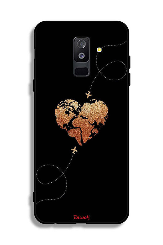 Samsung Galaxy A6 Plus (2018) Protective Case Cover Airplanes Touching Heart