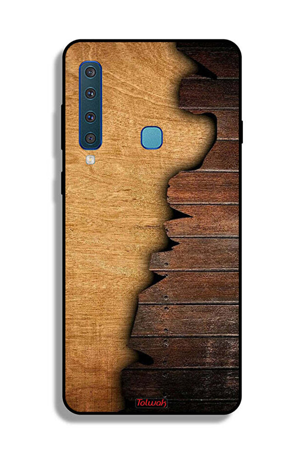 غطاء حماية لهاتف Samsung Galaxy A9 (2018) بنمط خشبي عتيق