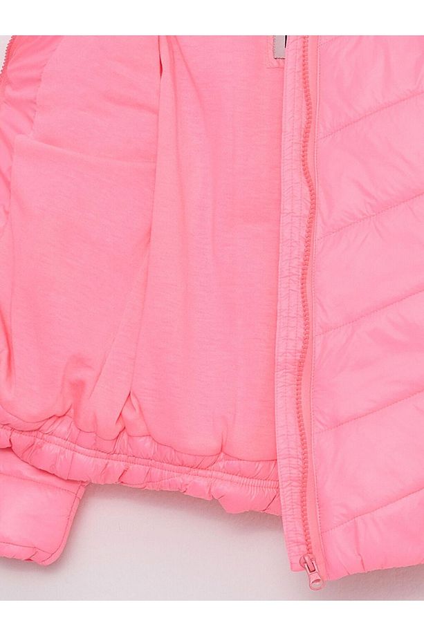 Pembe Kapüşonlu Basic Kız Çocuk Şişme Mont - 3