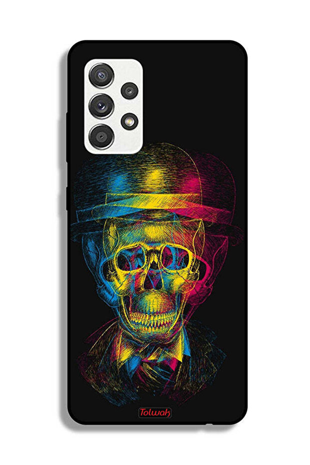 Samsung Galaxy M32 5G Protective Case Cover Skull Colorful Hat Fantasy Art