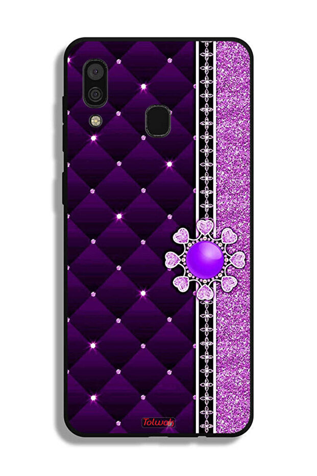 Samsung Galaxy A20 Protective Case Cover Glitter Hearts