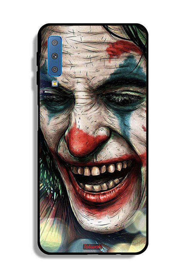 غطاء حماية لهاتف Samsung Galaxy A7 (2018) بتصميم وجه الجوكر الضاحك
