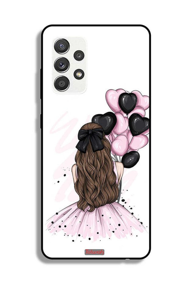 Samsung Galaxy M32 5G Protective Case Cover Holding Balloons Girl Art