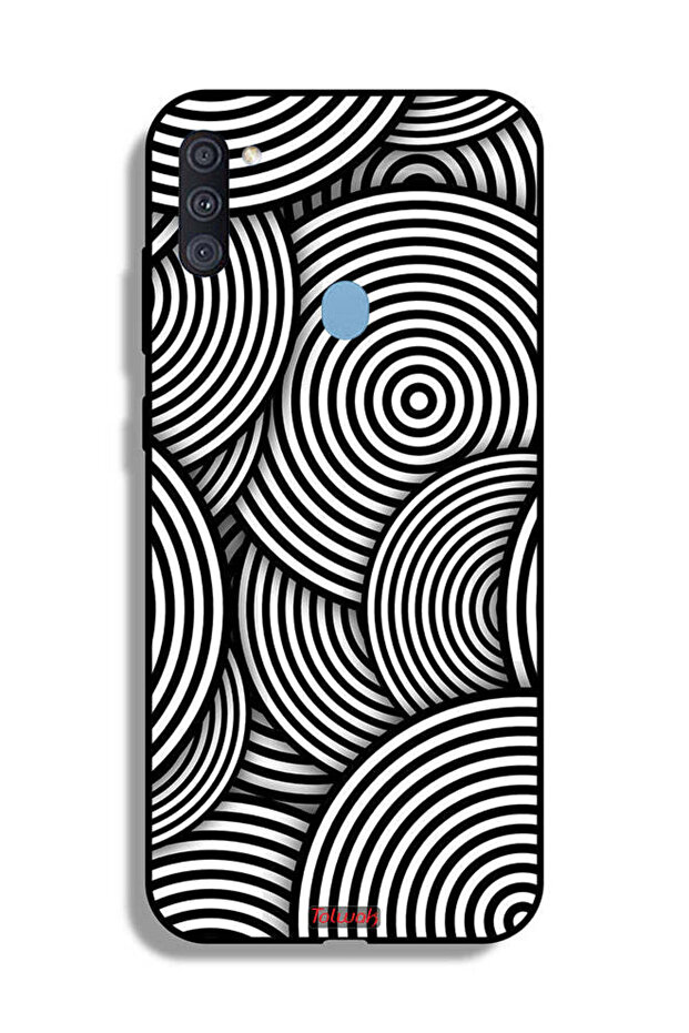 Samsung Galaxy A11 Protective Case Cover Circles Illusion Pattern