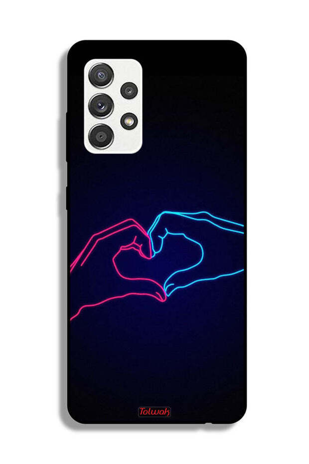 Samsung Galaxy M32 5G Protective Case Cover Touching Hand Making Heart