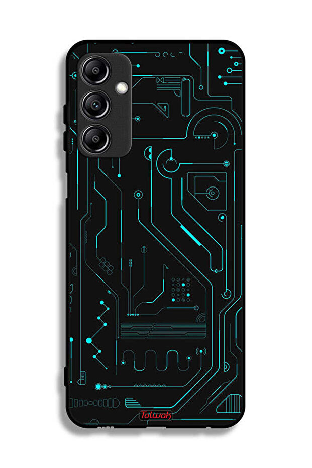 Samsung Galaxy A14 5G Protective Case Cover Digital Art Circuits Minimalism Multiple Display