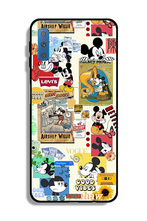 Samsung Galaxy A7 (2018) Protective Case Cover Chose Happy And Stickers