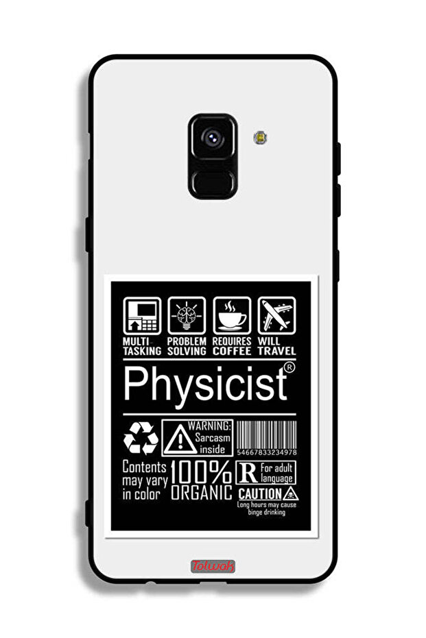 غطاء حماية لهاتف Samsung Galaxy A8 Plus (2018) بملصق فيزيائي
