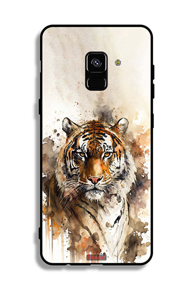 غطاء حماية لهاتف Samsung Galaxy A8 Plus (2018) بتصميم فن تجريدي من جلد الفهد