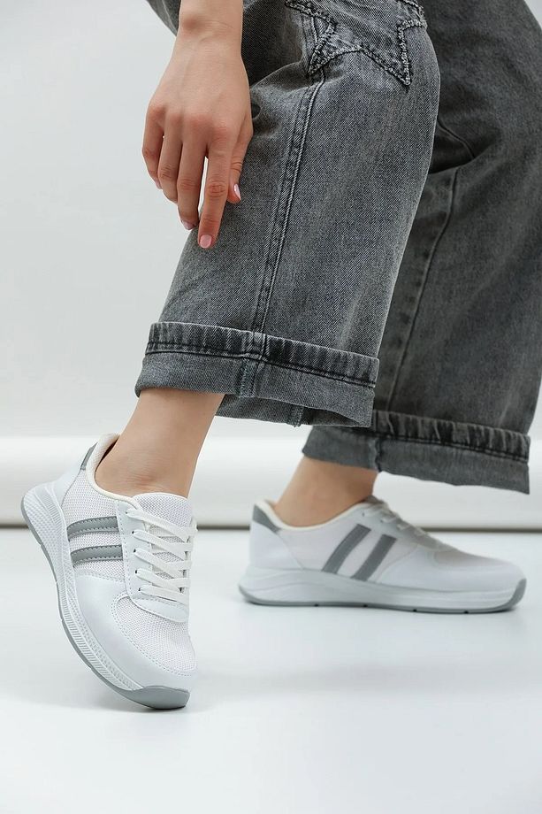 UNISEX MODEL FİLELİ RAHAT TABAN GÜNLÜK SPOR AYAKKABI SNEAKER - 2