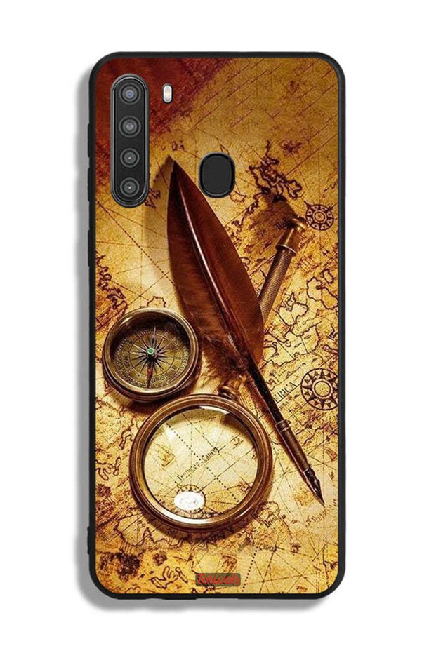 Samsung Galaxy A21 Protective Case Cover Vintage Compass