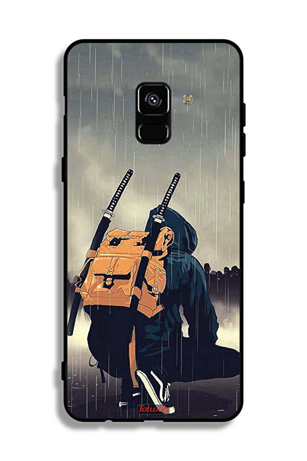 غطاء حماية لهاتف Samsung Galaxy A8 Plus (2018) بتصميم سيف ساموراي رقمي