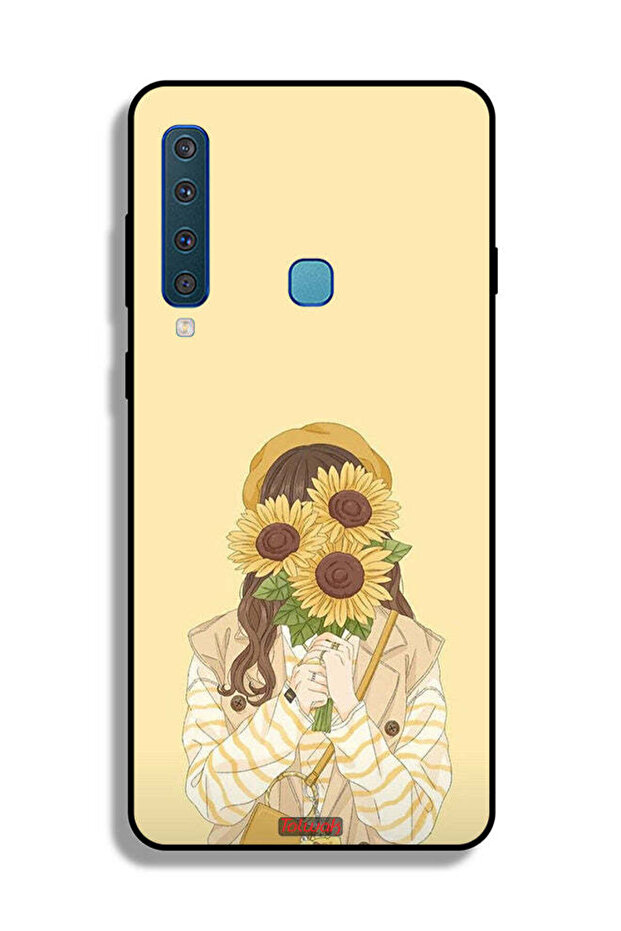 غطاء حماية لهاتف Samsung Galaxy A9 (2018) مع وجه مخفي وزهور عباد الشمس