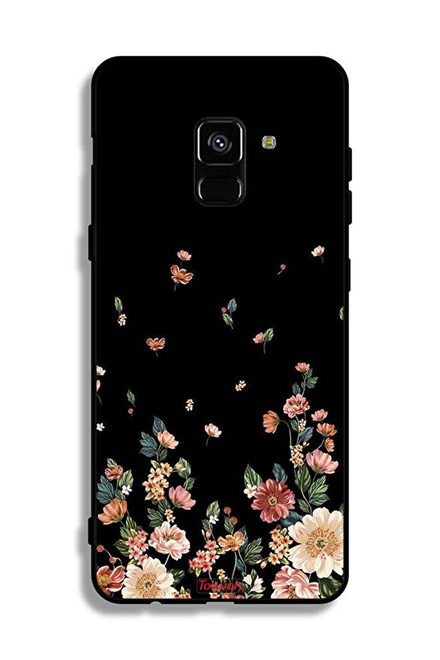 غطاء حماية لهاتف Samsung Galaxy A8 Plus (2018) مع زهور صغيرة في الأسفل