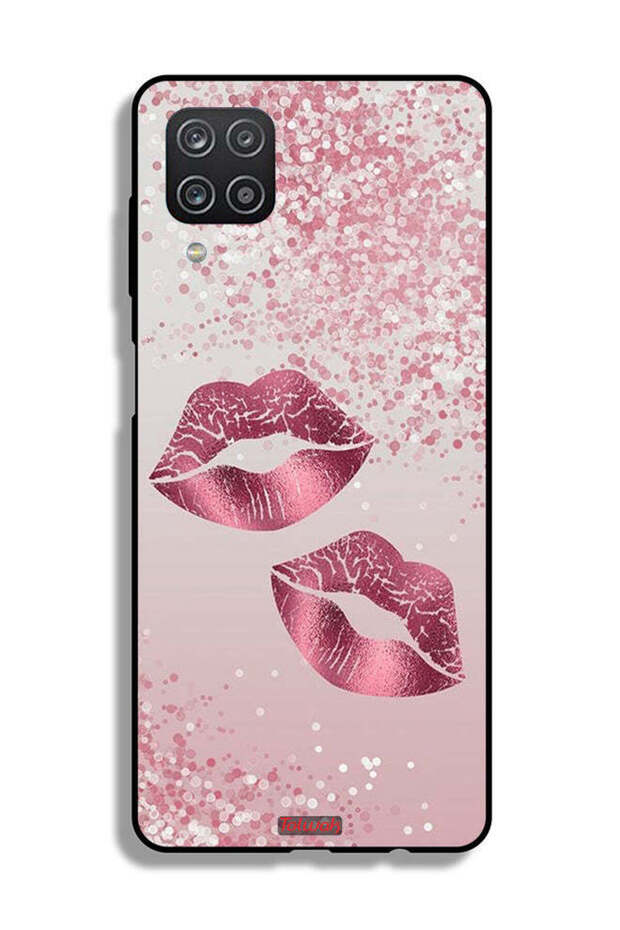 Samsung Galaxy A12 Protective Case Cover Glitter Lips