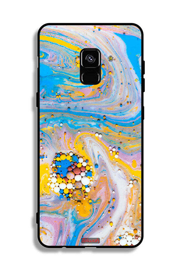 غطاء حماية لهاتف Samsung Galaxy A8 Plus (2018) بنقشة الأحجار الكريمة الملونة التجريدية