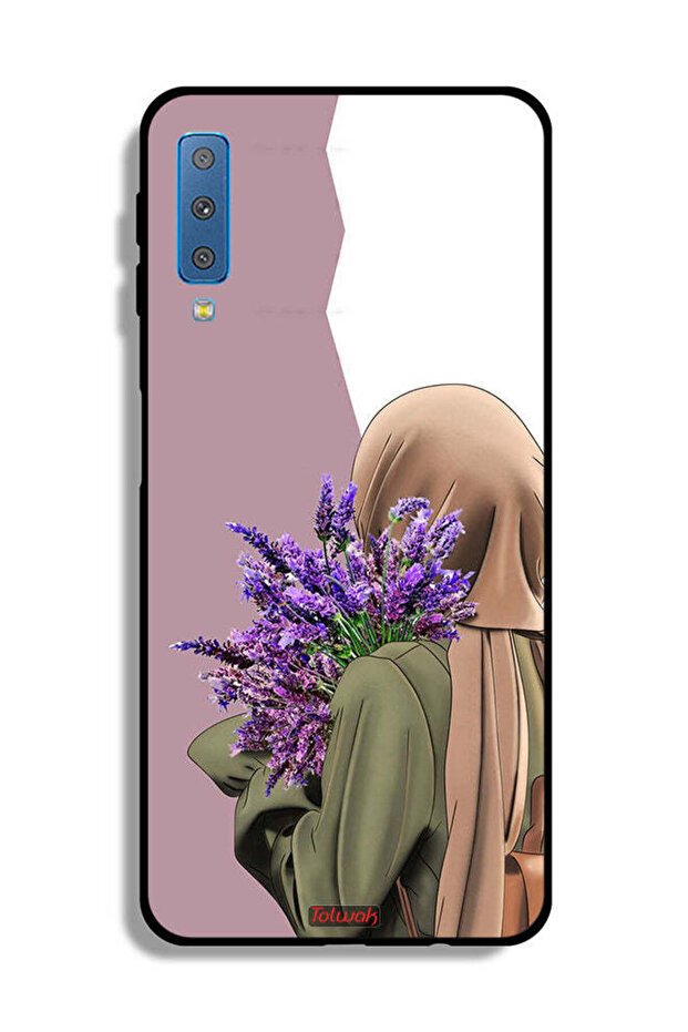 غطاء حماية لهاتف Samsung Galaxy A7 (2018) بتصميم يحمل زهرة