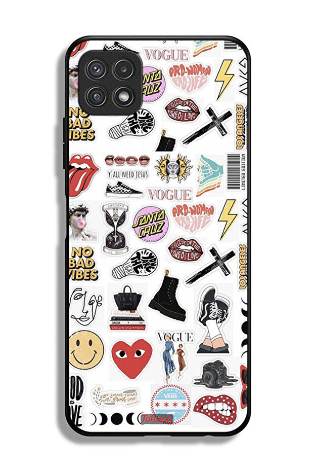 Samsung Galaxy A22 5G Protective Case Cover No Bad Vibes Stickers