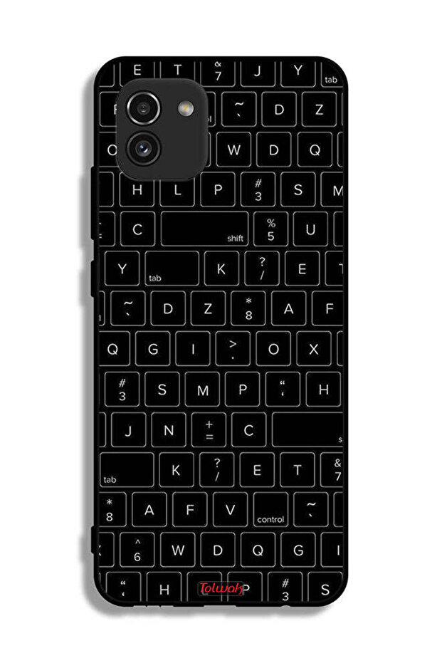 غطاء حماية لهاتف Samsung Galaxy A03 بنمط مفاتيح لوحة المفاتيح العشوائية