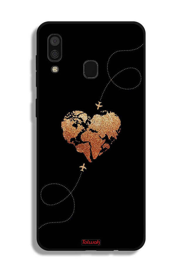 Samsung Galaxy A20 Protective Case Cover Airplanes Touching Heart