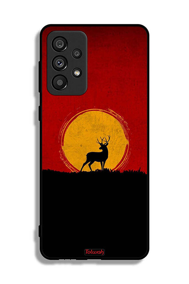 غطاء حماية لهاتف Samsung Galaxy A73 5G بتصميم غزال وقمر