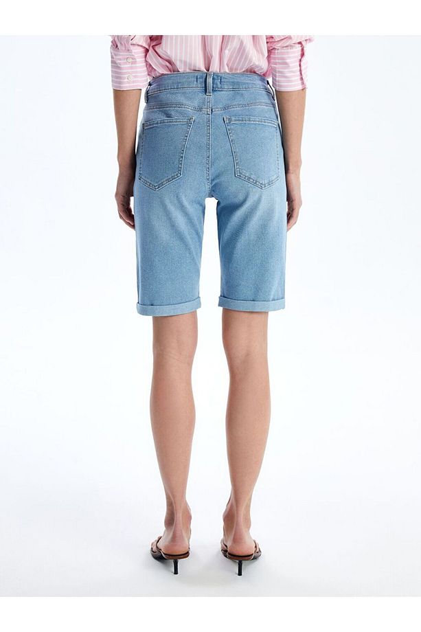 Indigo Bermuda Fit Kadın Jean Şort - 4