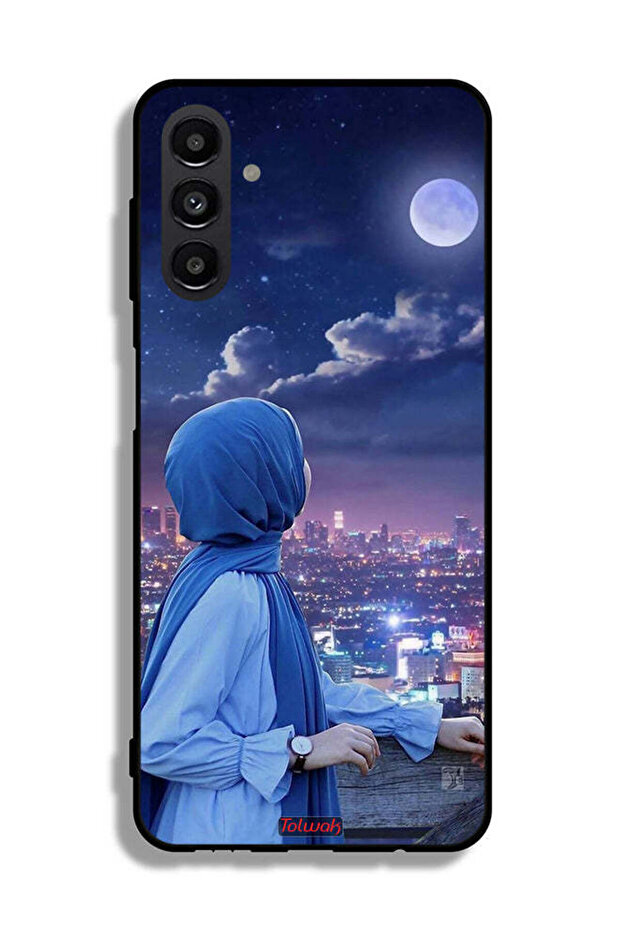 Samsung Galaxy A13 5G Protective Case Cover Looking At Moon Hijab Girl