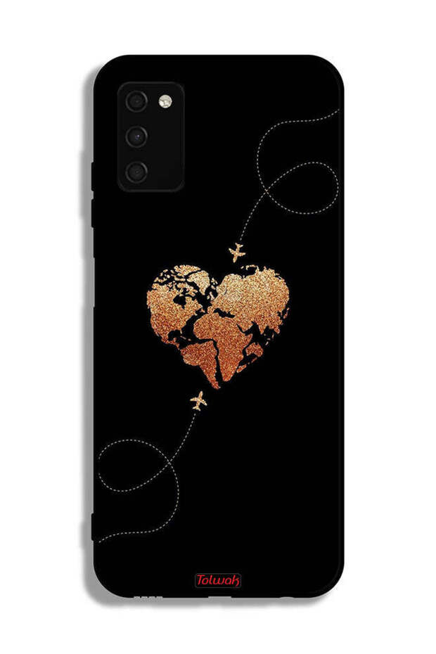 Samsung Galaxy A03s Protective Case Cover Airplanes Touching Heart