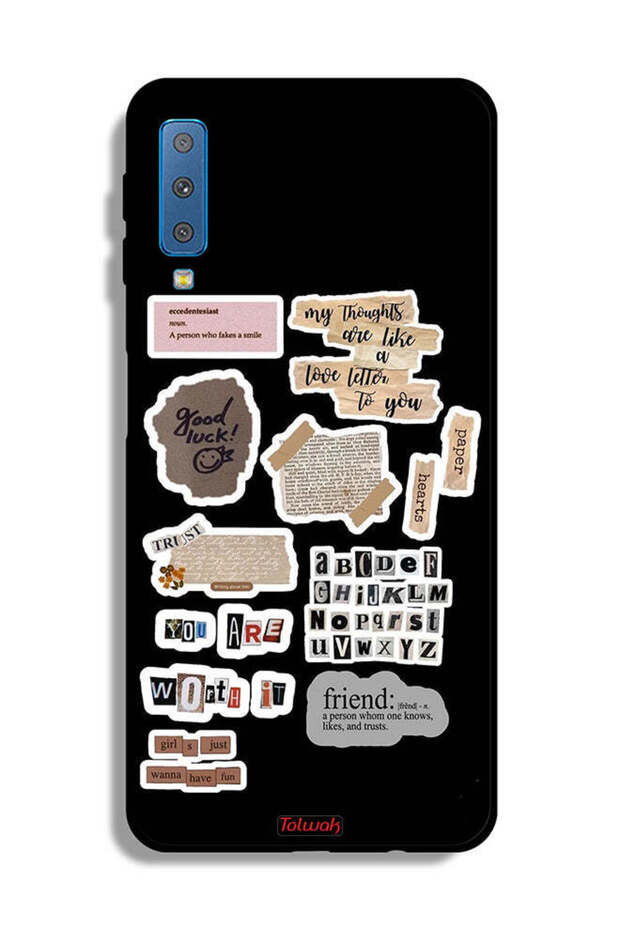 Samsung Galaxy A7 (2018) Protective Case Cover Good Luck Quotes Stickers